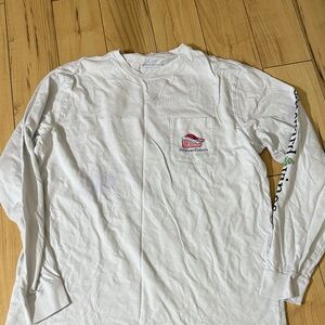 Vineyard Vines White Long Sleeve Tee with Logo